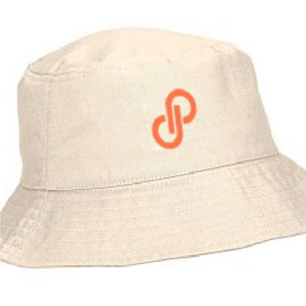 Chic Cream Bucket Hat with Orange Accent